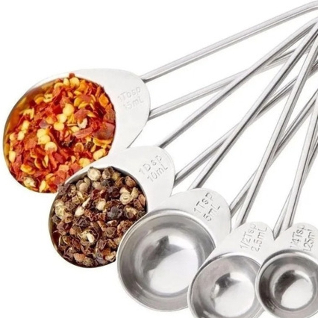 Conjunto De Colher Medidoras 5 Colheres Varias Medidas Cozin