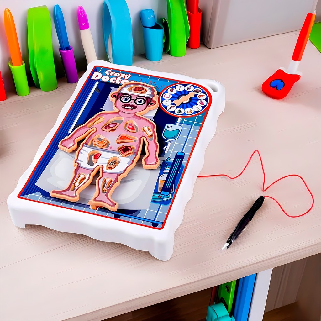 Jogo Educativo Mini Doutor Crazy Doctor Com Pinça Roleta E