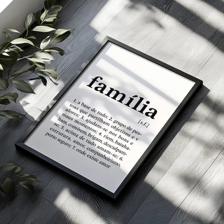 Quadro Decorativo Família Significado Amor União Paz Sala Quarto Parede Hall