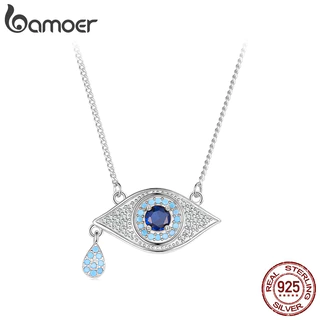 BAMOER Design Original 925 Colar De Prata Esterlina Olho Do Diabo Cor Joias Presentes Para Mulheres em Oferta na Shopee