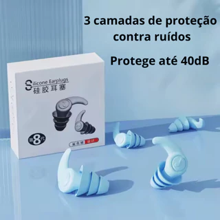 kit4pecas protetores auriculares antirruído para dormir, nadar, estudar, trabalhar, autismo em Oferta na Shopee
