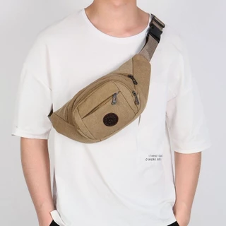 Pochete Masculina Reforçada Bolsa Cintura De Lona Multiuso