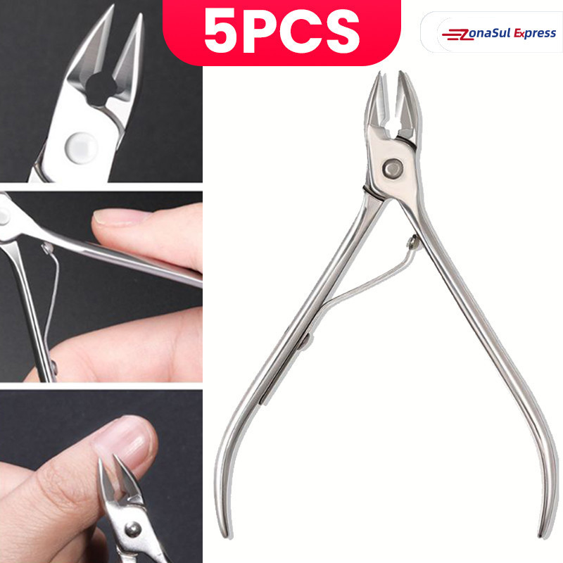 Kit 5 Alicates de Cutícula Unha: Manicure Profissional com Lâminas Originais de Aço Inox
