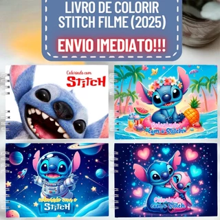 Livro de Colorir Grande Stitch Capa Dura de Desenho e Papel Grosso Pintura Goods 50 paginas em Oferta na Shopee