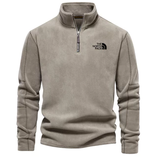 Homens De Inverno Manga Longa Meio Zip Proteção Contra O Frio Camisa De Suor Simples Quente