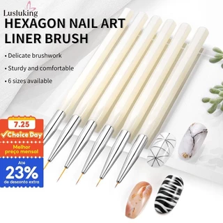 Lusluking 5/7/9/11/13/15mm Pincel Ultra-Fino Para Arte Das Unhas Pincéis De Maquiagem Conjuntos De Desenho Caneta De Pintura Acrílica Prismática Creme De Maçaneta Branca Rebarbação