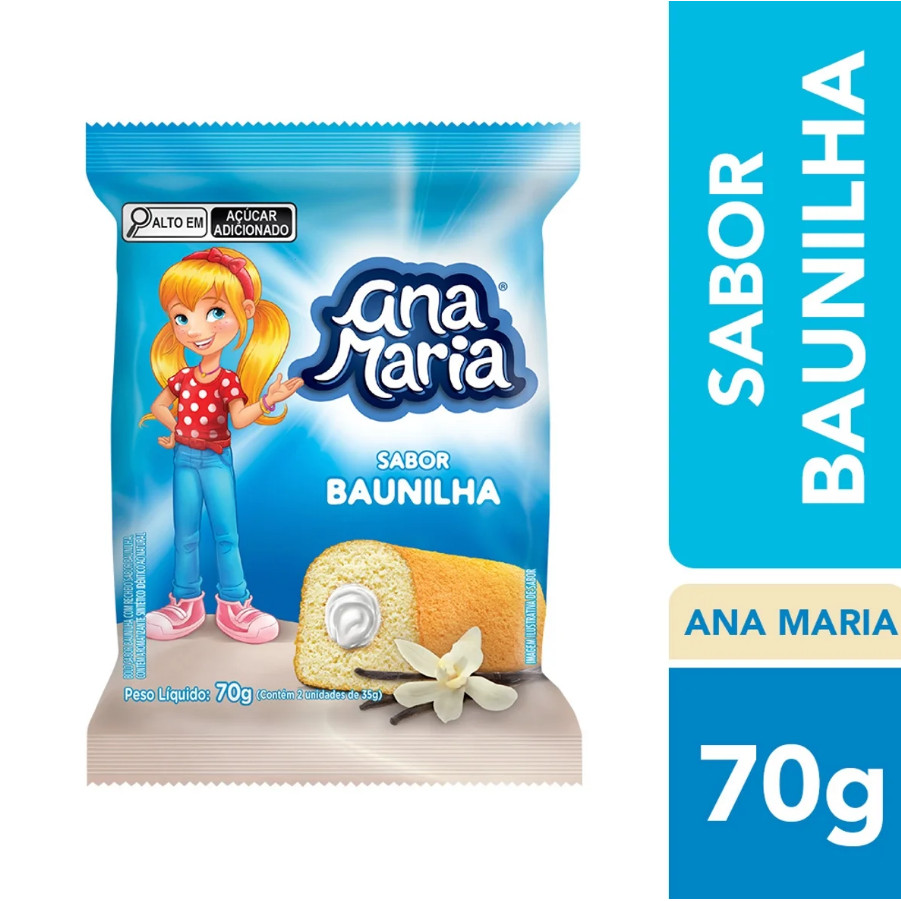 Caixa com 10 unidades de Bolinho Ana Maria 70g Baunilha - BIMBO ...