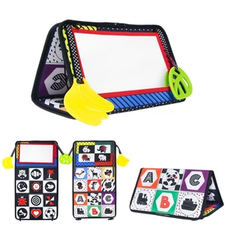 Brinquedos Para Bebês Espelho De Piso Duplo Alto Contraste Desenvolvimento De Atividade Teether Preto E Branco Meninas