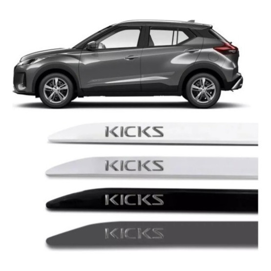 Friso Lateral Nissan Kicks Preto Premium Cromado 2022 2023