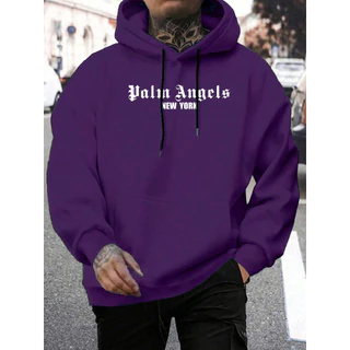 Blusa De Moletom Casaco Flanelado de Frio Palm Angels Roxa Unissex Blusa Anjos Roxo Lilas