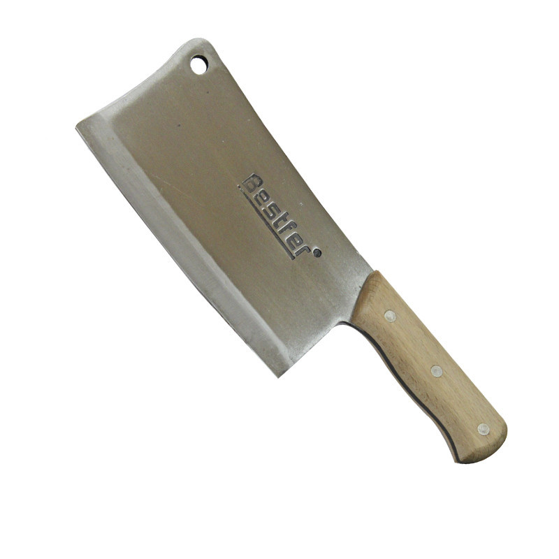 Bestfer Cutelo Profissional Com Furo Em Aço Manganes 7 Polegadas 30cm cabo de Madeira BFH1763