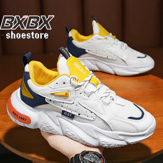 Novos Sapatos Masculinos De Malha Respirável , Brancos Da Moda E Versáteis , Tênis De Sola Grossa Casuais Para O Pai