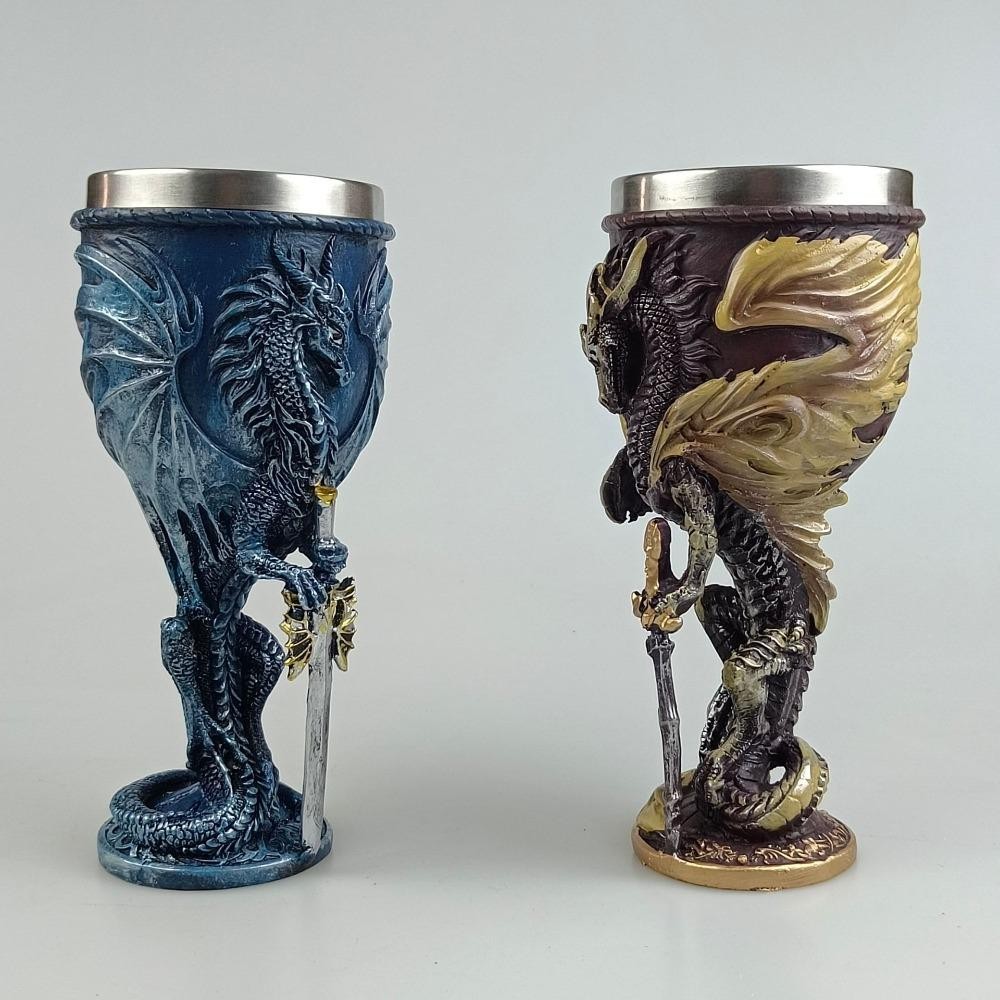 Copo De Vinho GIOVANNI Viking , Taça De Dragão De Aço