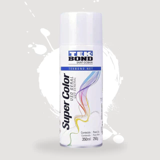 Tinta Spray Branco Brilhante SuperColor Uso Geral 350ml Tekbond Aerossol Secagem Rápida Gesso Cerâmica Aerosol