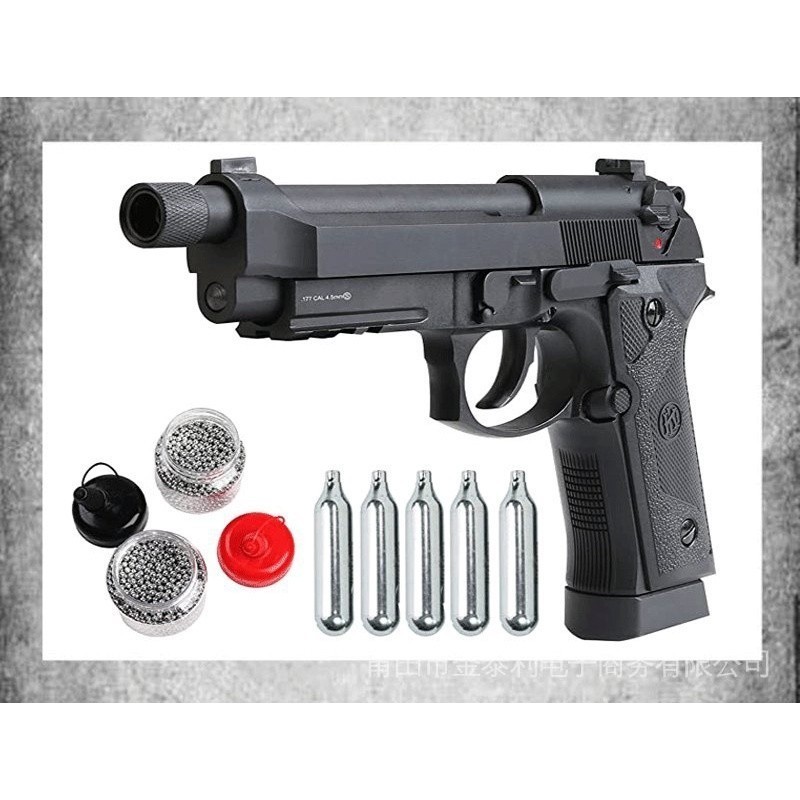 Pistola De Ar Retrô Totalmente Metálica , co2 , Estilo m9 , armas airsoft , 4.5mm , 0.177 bbs w/14mm , ccw , Sinal De Parede De metal , 8 * 12 Polegadas