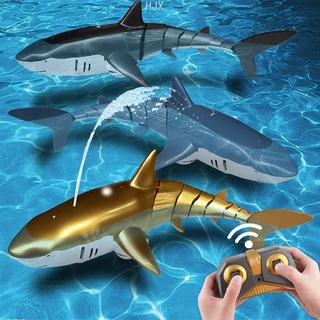 2.4G Tubarão controle remoto submarino água simulação forma natação brinquedo elétrico menino criança banheira piscina menina 3 4 5 6 7 8 9 10 11 12 anos