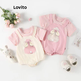 Lovito Macacão bonito com estampa lisa e bloco de cores LNA80067