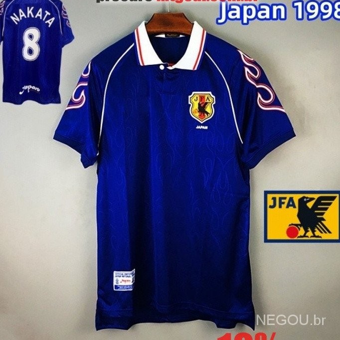 Camisa Retro Japão Futebol 1998 Casa Jersey Equipe Camisa