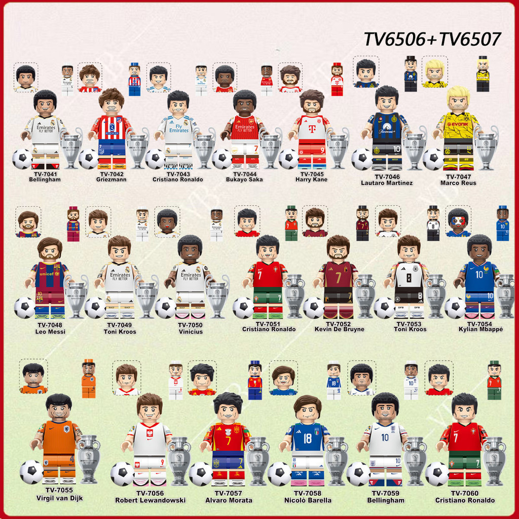 Brinquedos Educativos Infantis Estrela Blocos De Construção De Futebol Copa Do Mundo Messi C Ronaldo Modelo Minifiguras Ornamentos