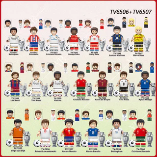 Brinquedos Educativos Infantis Estrela Blocos De Construção De Futebol Copa Do Mundo Messi C Ronaldo Modelo Minifiguras Ornamentos