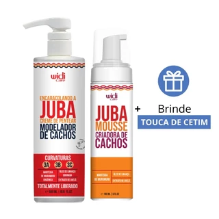 Kit Widi Care Creme de Pentear Encaracolando a Juba 500ml + Mousse Criador de Cachos 200ml + Brinde Touca de Cetim