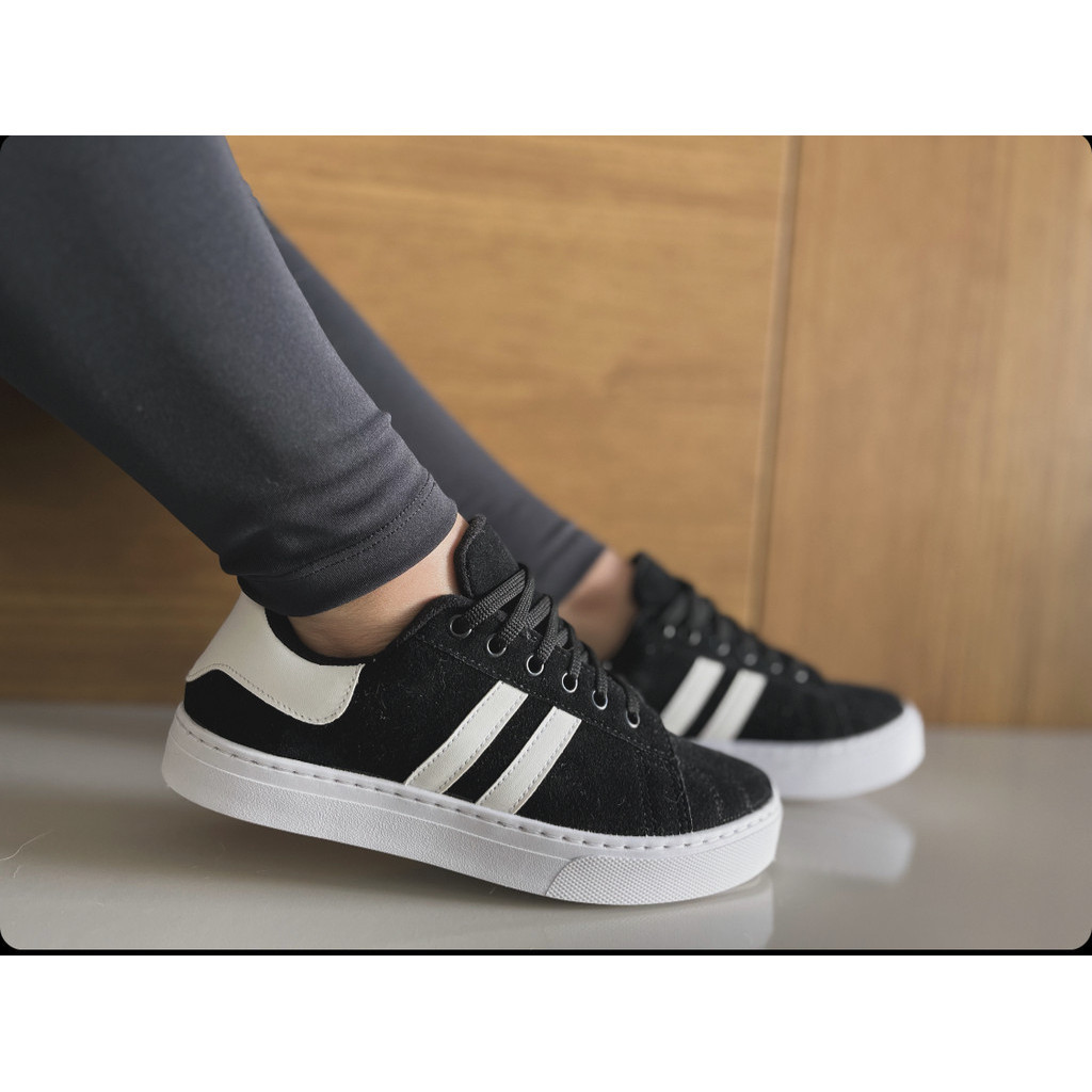 Tênis feminino dia dia escolar preto | Shopee Brasil