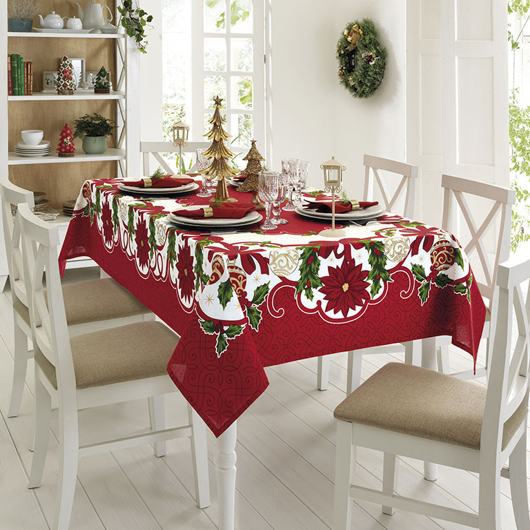 Toalha de Mesa Natal Quadrada Estampa Athenas 4 lugares - Dohler
