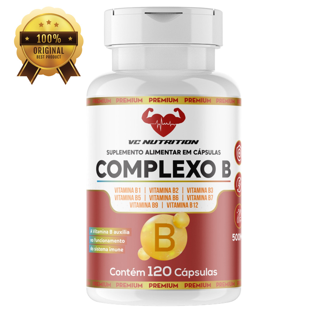 Vitaminas do Complexo B, energia e disposição, 120 capsulas 500mg ...