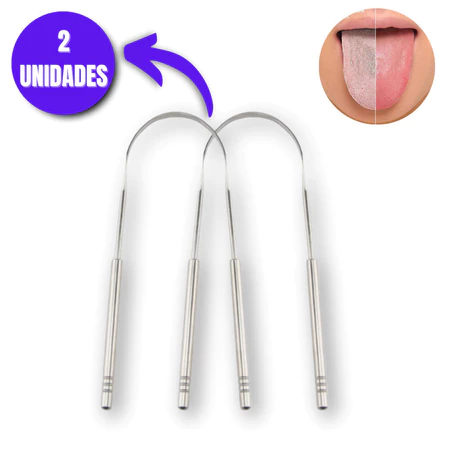 Kit 1/2/3 Limpador de Lingua Removedor Aço Inox mal hálito Zyoou