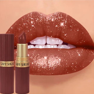 Batom Com Glitter Metálico Luxuoso Marrom Chocolate , Longa Duração , À Prova D'água , Não Desbota , Pérola Cintilante , em Oferta na Shopee