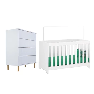 Berço Multifuncio3x1+ Cômoda Ditália 4Gav BBI-51 DM-239 em Oferta na Shopee