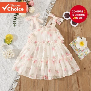 Novo Vestido De Verão Para Bebês Com Flores Pequenas – Estilo Estilingue Doce Casamentos E Festas (0-3 Anos)