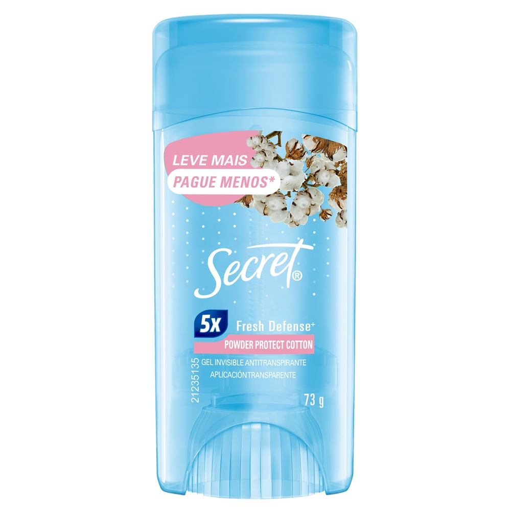 Desodorante Secret Clear Gel Powder Protect Algodão 73g | Shopee Brasil