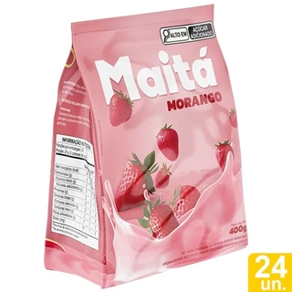 Pó para Preparo Maitá Sabor Morango 400g - Embalagem com 24 Unidades em Oferta na Shopee