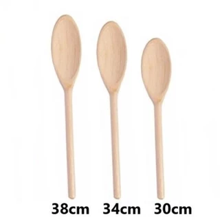 Kit Colher de Pau Redonda Cabo Longo Utensílio Cozinha Culinária