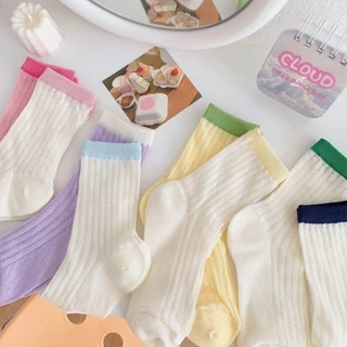 Meias Mary Jane estilo Mary Jane de Verão respiráveis para o verão Meias de cor de doce feminina de meia-leca estilo japonês