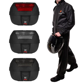 Baú Bauleto Moto Pro Tork Smartbox 28 Litros Pro Tork + Capa de Chuva Combate Com Gola Pioneira em Oferta na Shopee