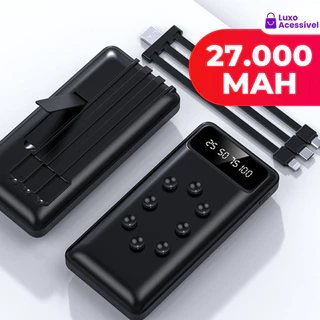 Dispositivo 3 em 1: Ventosa de Polvo, Power Bank de 27000mAh e Suporte para Celular