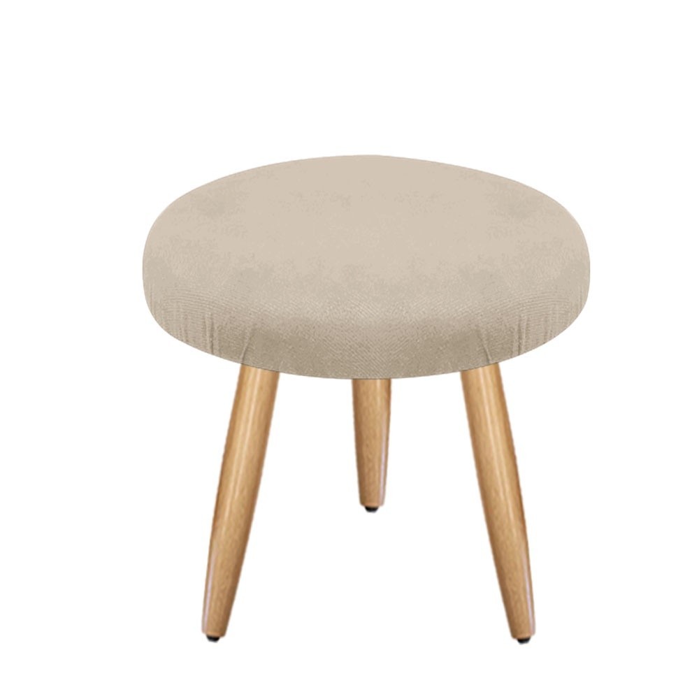 Puff Banqueta Bela Redondo Suede Pés palitos para Varios Ambientes