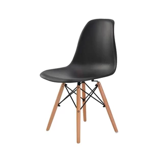 Cadeira Eames Eiffel DSW Base Madeira - Preta