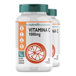 Kit 2x Vitamina C 1000mg Nutralín 60 Comp./Made in Usa