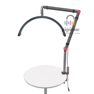 Andoer HD-M3X Pro 16in Luz De Vídeo LED De Mesa Com Meia-Lua Em Forma De Preenchimento 3000K-6000K Regulável C-Clamp Desk Mount Metal Ligh Came-810