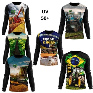 Camiseta Masculina e Feminina UV Estampa Agro Rural 1