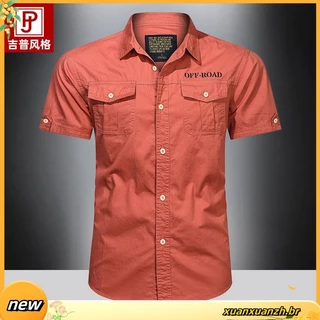 Camisa de manga curta uniforme militar de verão camisa fina de homens finos