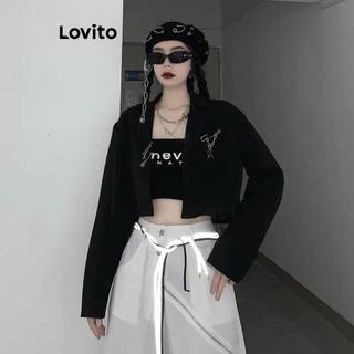 Lovito Blazer casual de botão liso para mulheres LNA72315