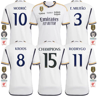 [Versão Fan �� 23/24 Camisola de Futebol Real Madrid 15 ° Campeão Jersey Início 2024/25 Masculina