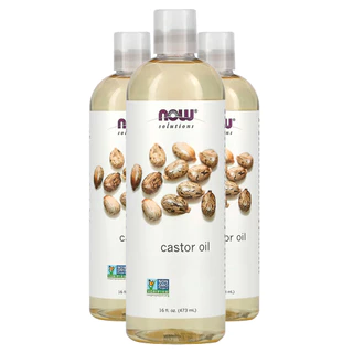 Kit 3x Óleo de Castor 473ml Now Foods Castor Oil 100% Puro /Made in Usa