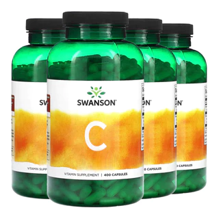 Kit 4x Vitamina C 500mg Rosa Mosqueta Swanson 400Cáps Importado /Made in Usa
