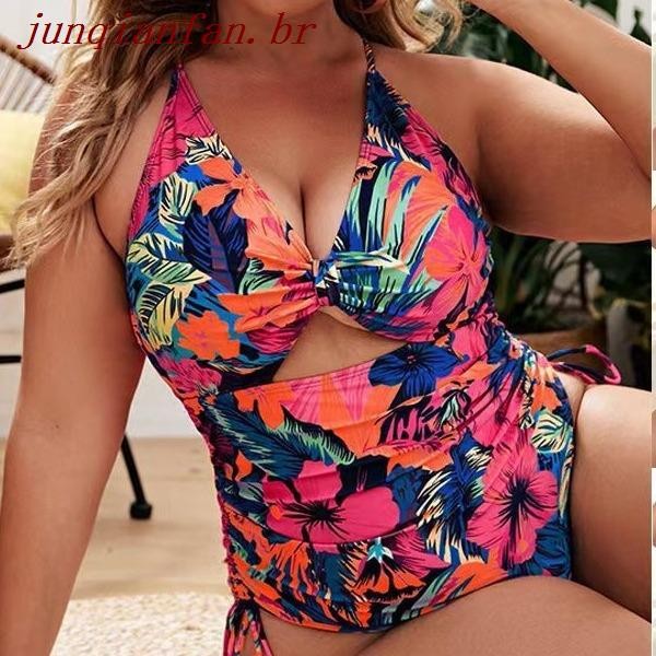 Maiô Sexy Feminino Com Bojo Floral/Plus Size/Roupa De Praia
