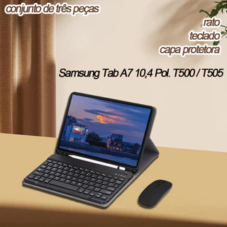 capa tablet Para Samsung Tab A7 10,4 Polegada T500 / T505 com Teclado E Mouse couro Antichoque e Resistente a Quedas